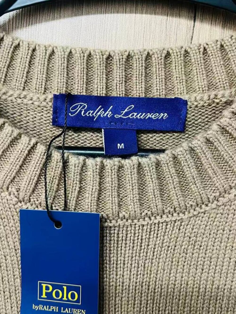 Ralph Lauren Polo Bear Tan Sweater - Picture 4 of 7